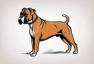 boxer dog in a boxing match tattoo idea