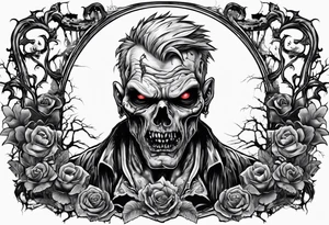 Zombie in graveyard tattoo idea