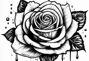 rose dripping water tattoo idea