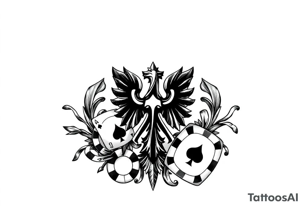 Poland symbol and poker cards Add casino money to it. tattoo idea