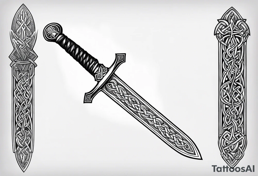 celtic mythology sword tattoo idea