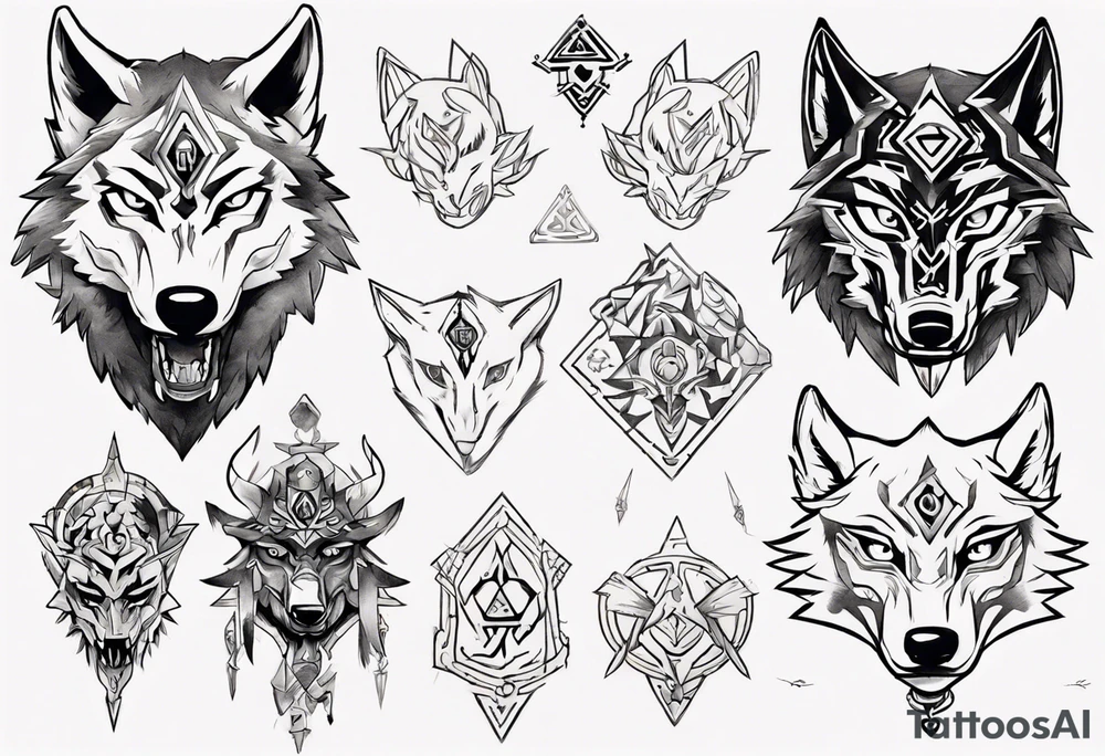wolf head from zelda breath of the wild tattoo idea