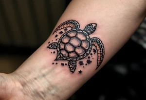 Turtle among the fishes tattoo idea