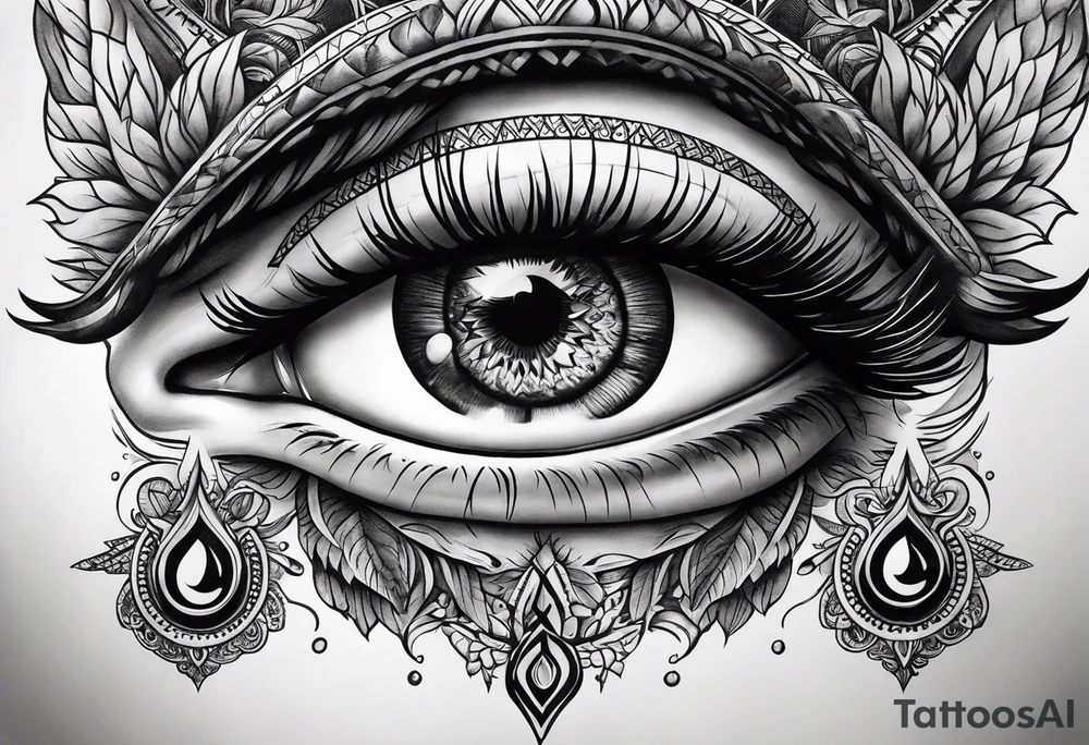 A sleeve that depicts the third eye. tattoo idea