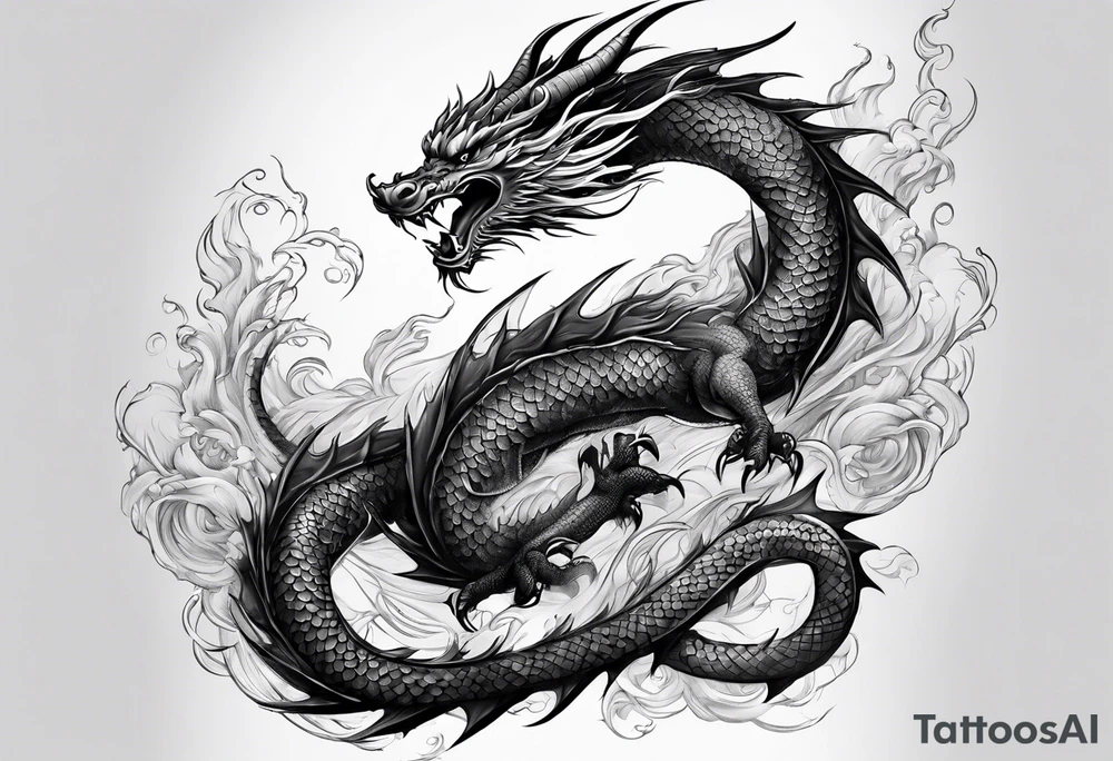long dragon for sleeve that cover all the arm tattoo idea