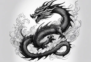 long dragon for sleeve that cover all the arm tattoo idea