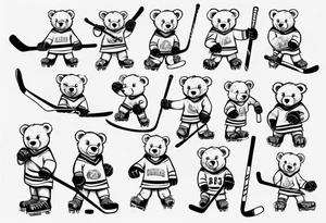 baby bear, minimalist, hockey tattoo idea