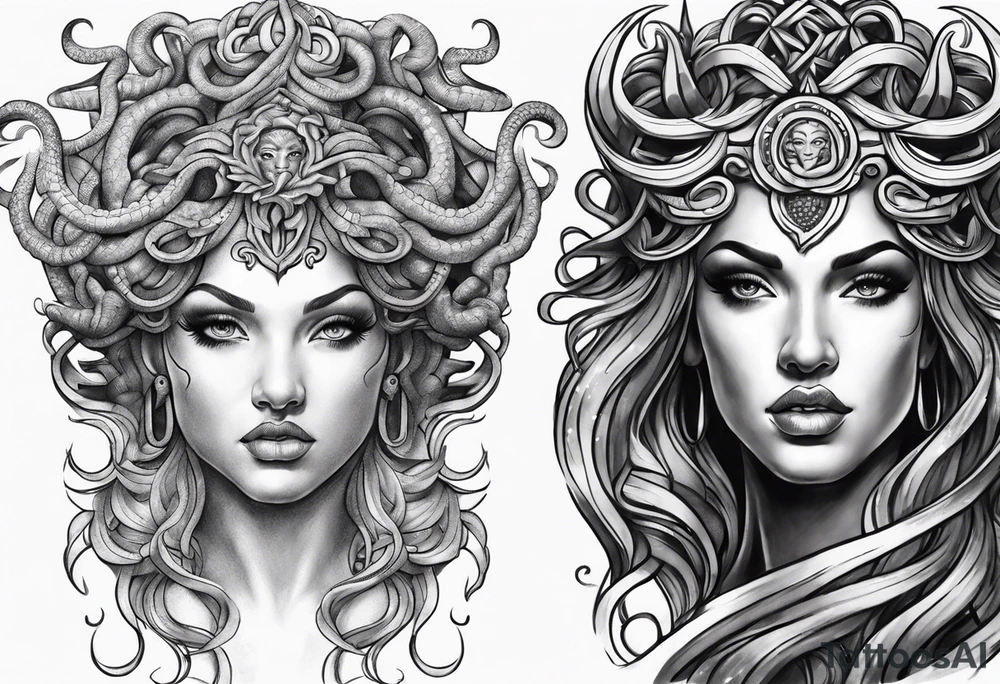 Medusa long tattoo idea