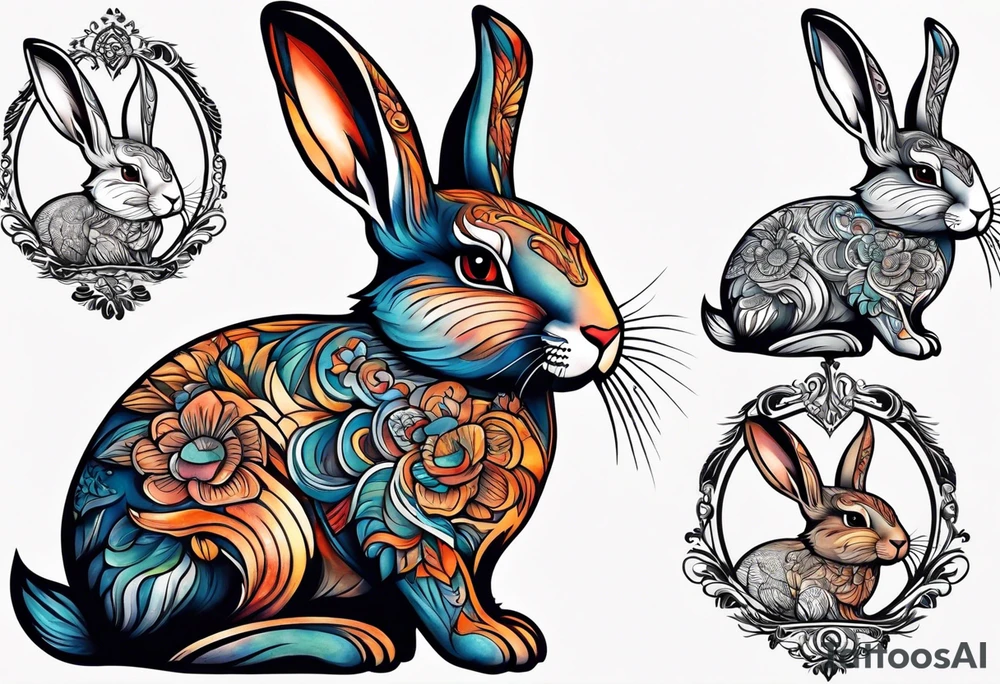 Auburn bunny rabbit tattoo idea