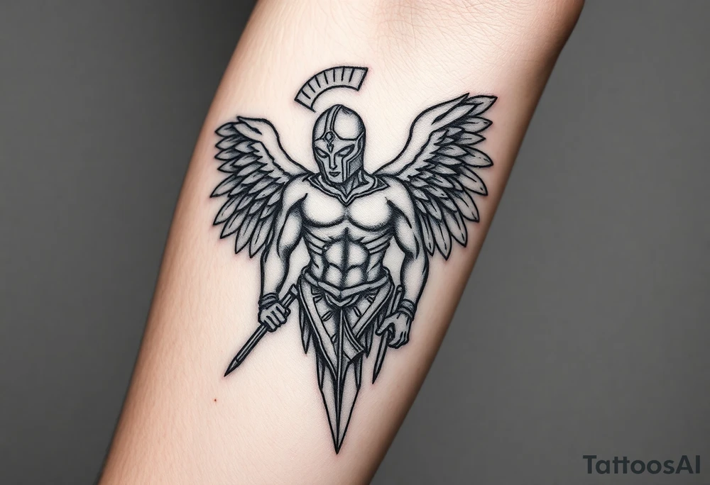 spartan angel tattoo idea