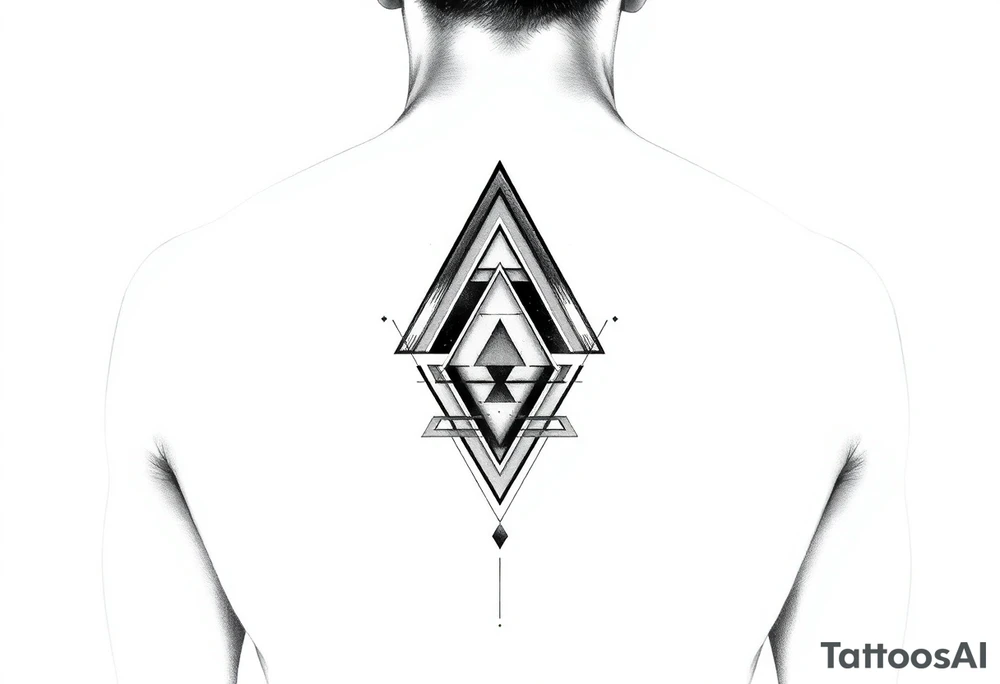 Geometric triangles and for symmetric upper back tattoo tattoo idea