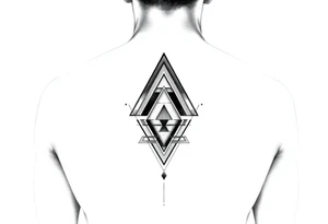 Geometric triangles and for symmetric upper back tattoo tattoo idea