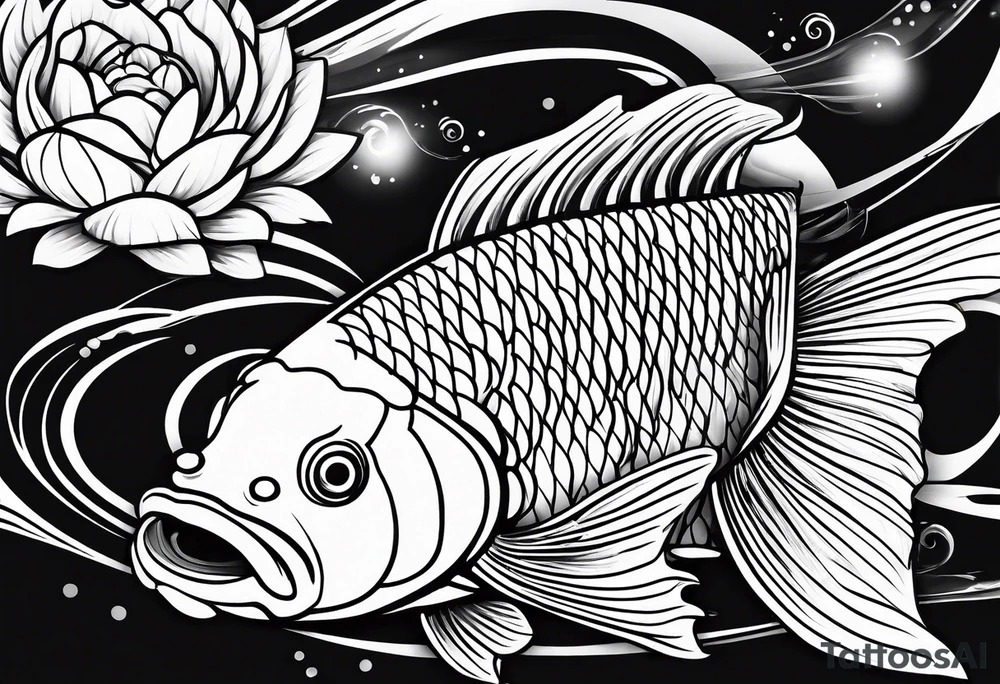 lines, dynamics, smoothness, koi carp, from wrist to shoulder tattoo idea