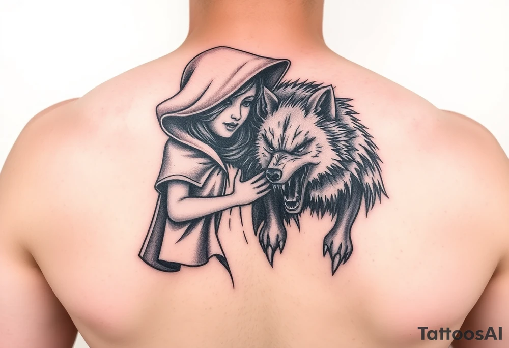 Little red riding hood and the big bad wolf tattoo idea