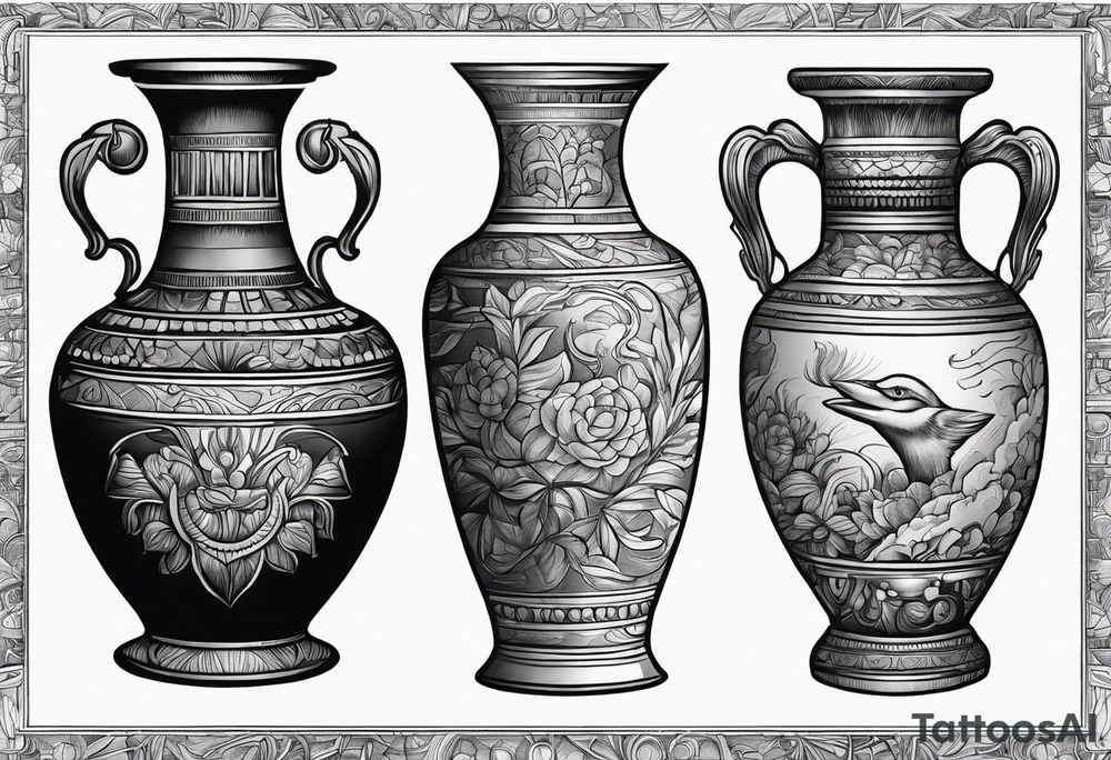 drawing ancient vase tattoo idea