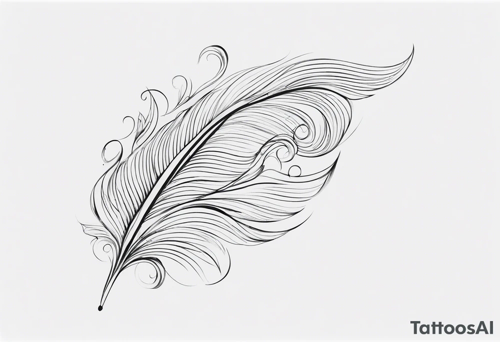 Plume cheval lettre A tattoo idea