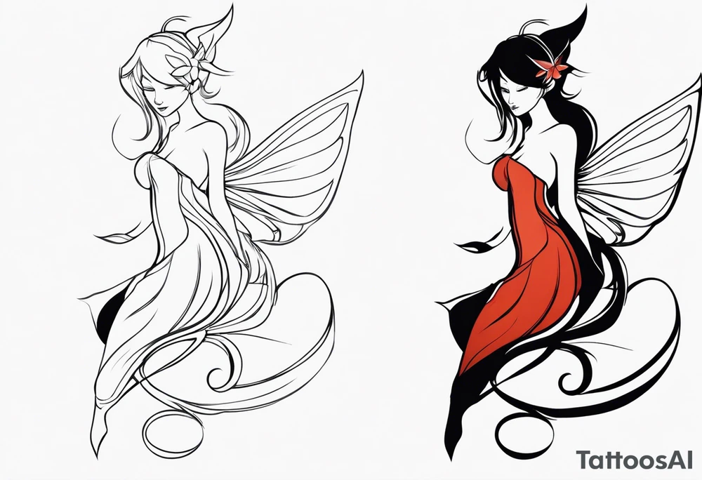 A fairy with a tail tattoo idea