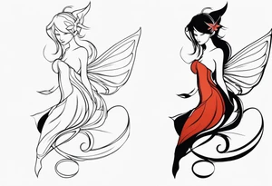 A fairy with a tail tattoo idea