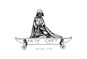 Skateboarding TALL Darth Vader
WORDS in star wars font "Darth Carter"
12/29/88-01/06/24 tattoo idea