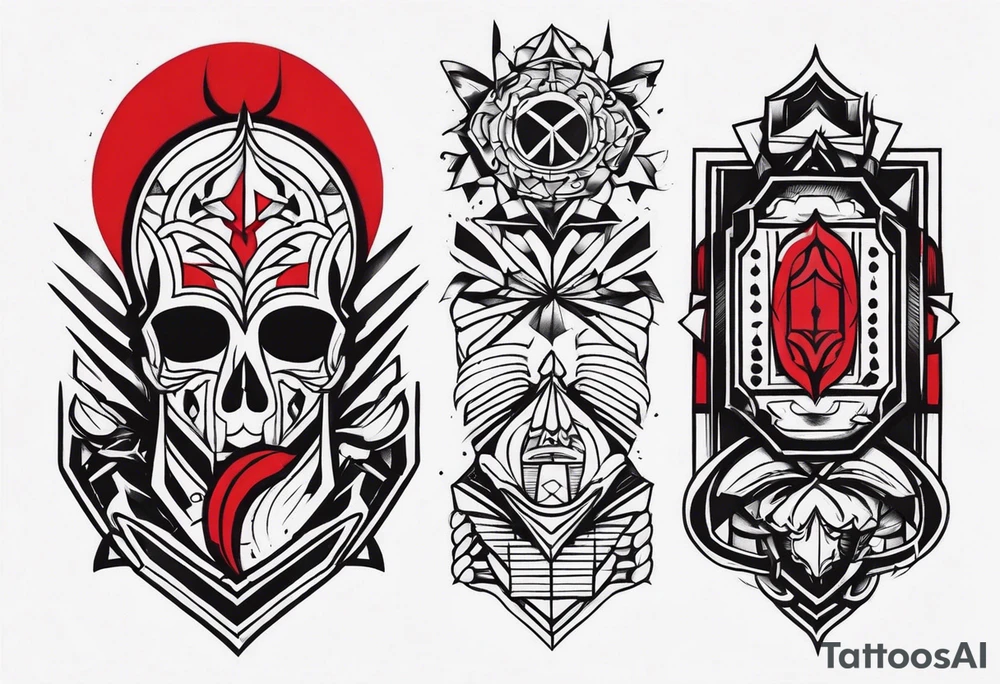 Simple design black and red tattoo for men tattoo idea