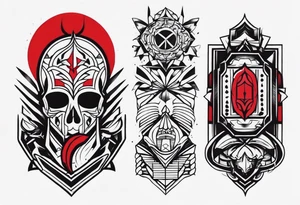 Simple design black and red tattoo for men tattoo idea