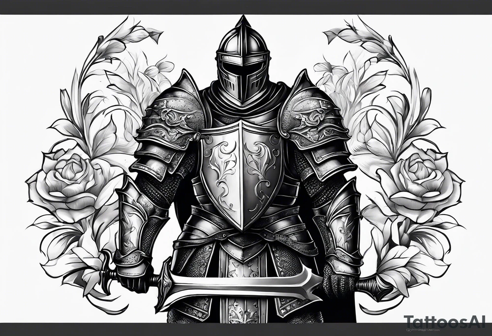 knight with heavy armor tattoo idea