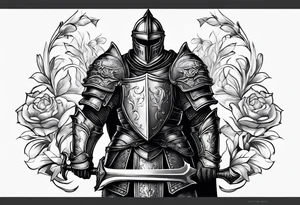 knight with heavy armor tattoo idea
