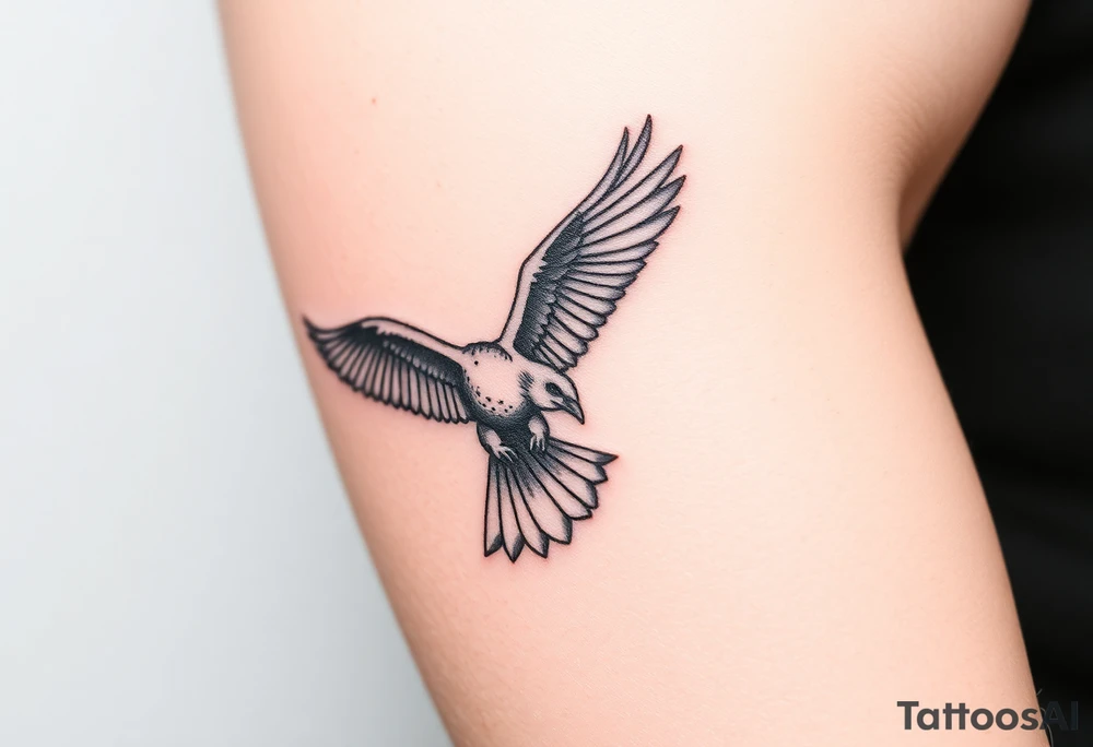 Bird catching prey tattoo idea