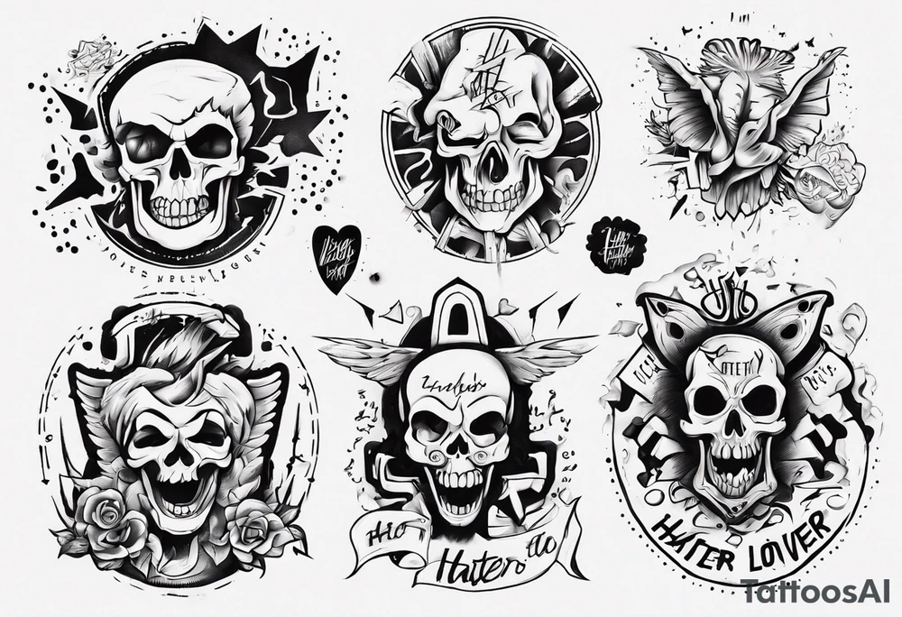Hater lover tattoo idea