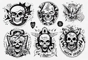 Hater lover tattoo idea
