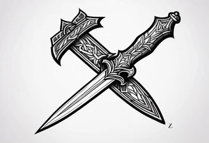 Dagger through the letter z tattoo idea