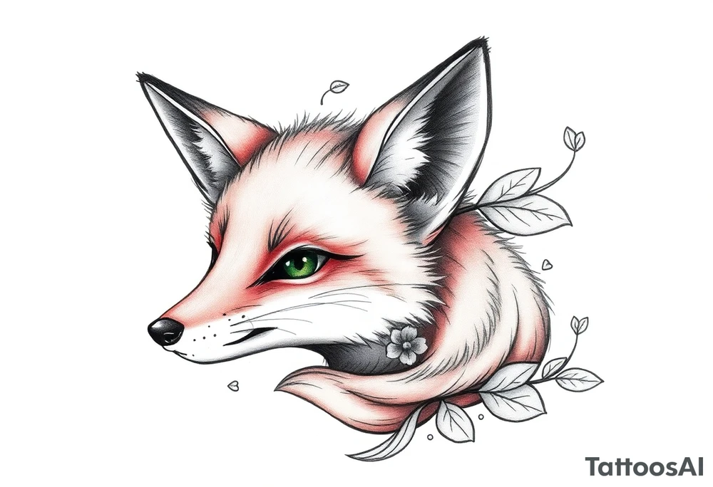 cute innocent fox tattoo idea