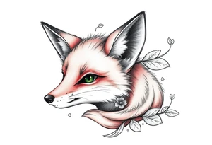 cute innocent fox tattoo idea