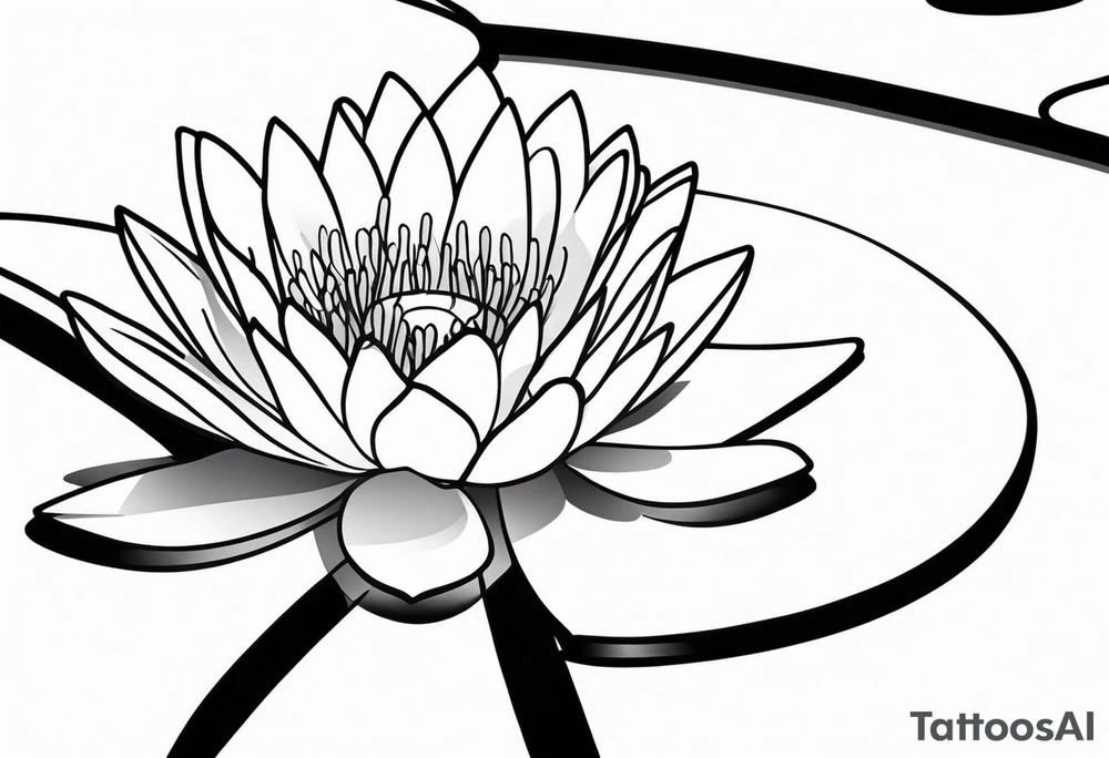 a single water lily. with the words i love you underneath tattoo idea