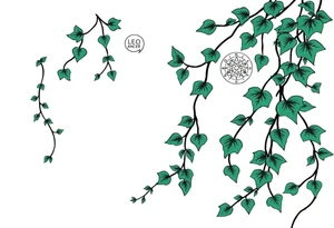 Ivy. Vines with wiccan symbols and zodiac signs cancer and leo tattoo idea
