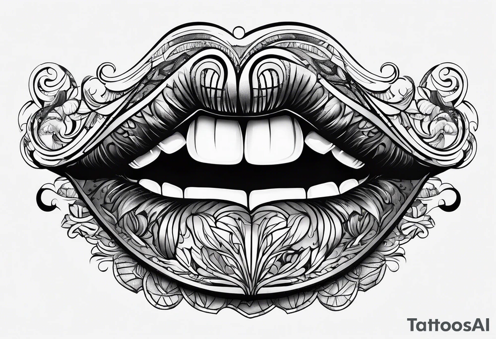 Suggestive mouth tattoo idea