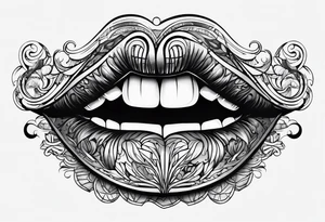 Suggestive mouth tattoo idea