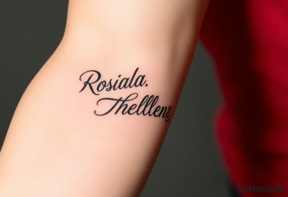 Combine the names rosela dashi and thellenze for a tattoo tattoo idea