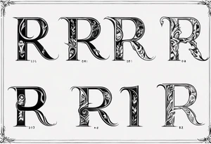 Letter R with date 09.01.23 tattoo idea