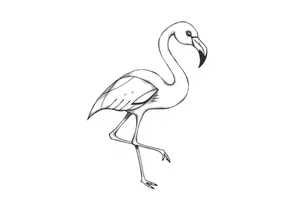 cute flamingo tattoo idea