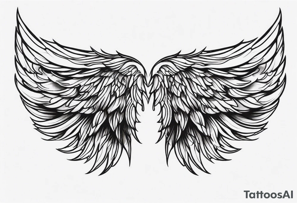 Dark half angel wing tattoo idea