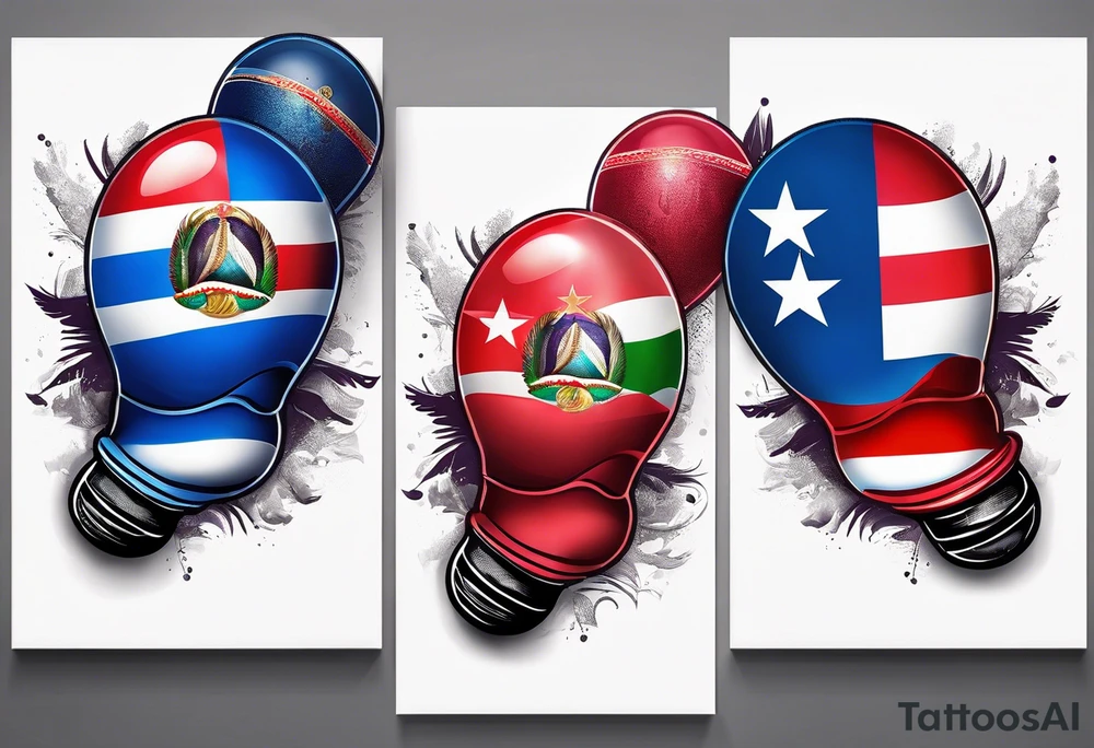 2 colorfull maracas with Cuban flag tattoo idea