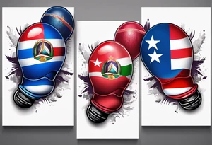 2 colorfull maracas with Cuban flag tattoo idea