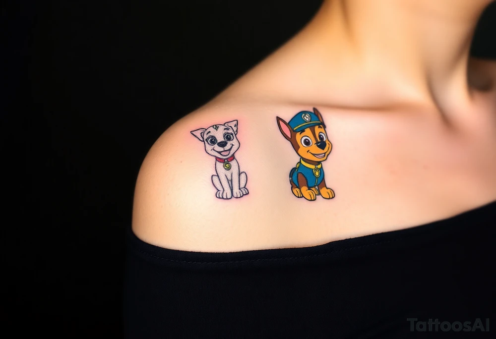 full squad of paw patrol tattoo idea