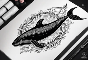 nordic vertical whale tattoo idea