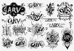 The word GARV as a handwritten signature tattoo idea