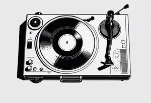 Recordplayer finline art minimalistic tattoo idea