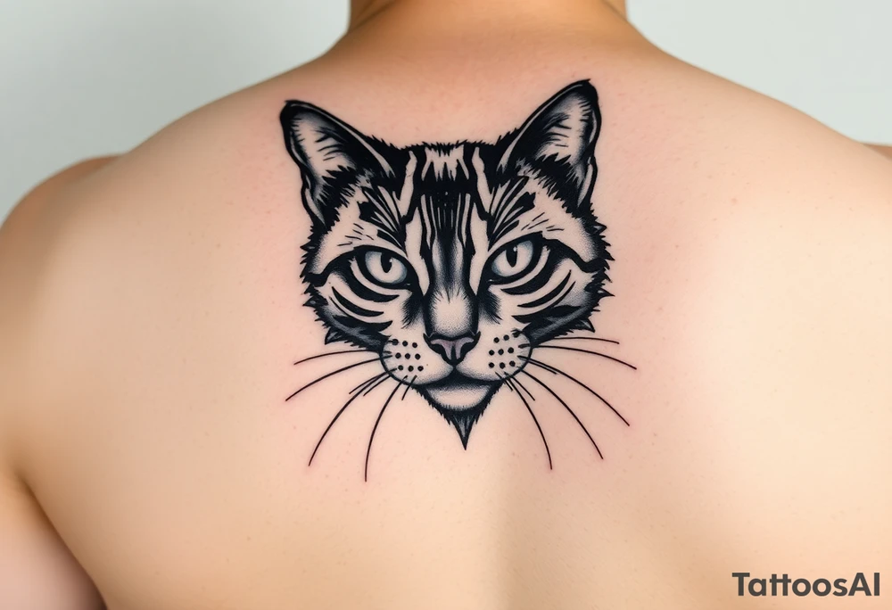 Black cat tattoo idea