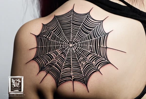 A spider web tattoo for the elbow.
Shorter horizontally, longer vertically. tattoo idea
