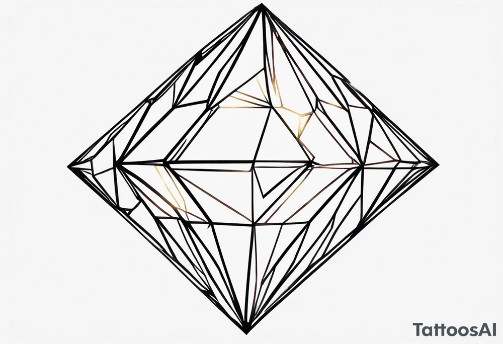 simple line tattoo of geometric elongated 
dimond tattoo idea